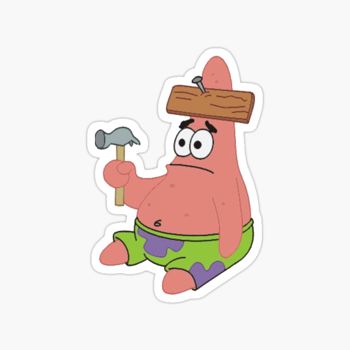 Patrick nail in head sticker
