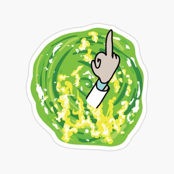 Rick middle finger portal sticker