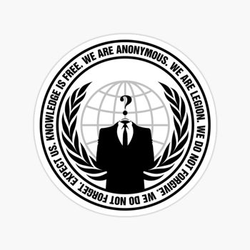 Anonymous Hackers Motto sticker