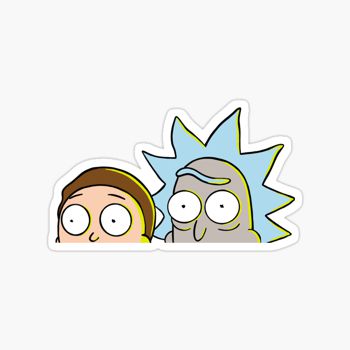 Rick and Morty hiding sticker