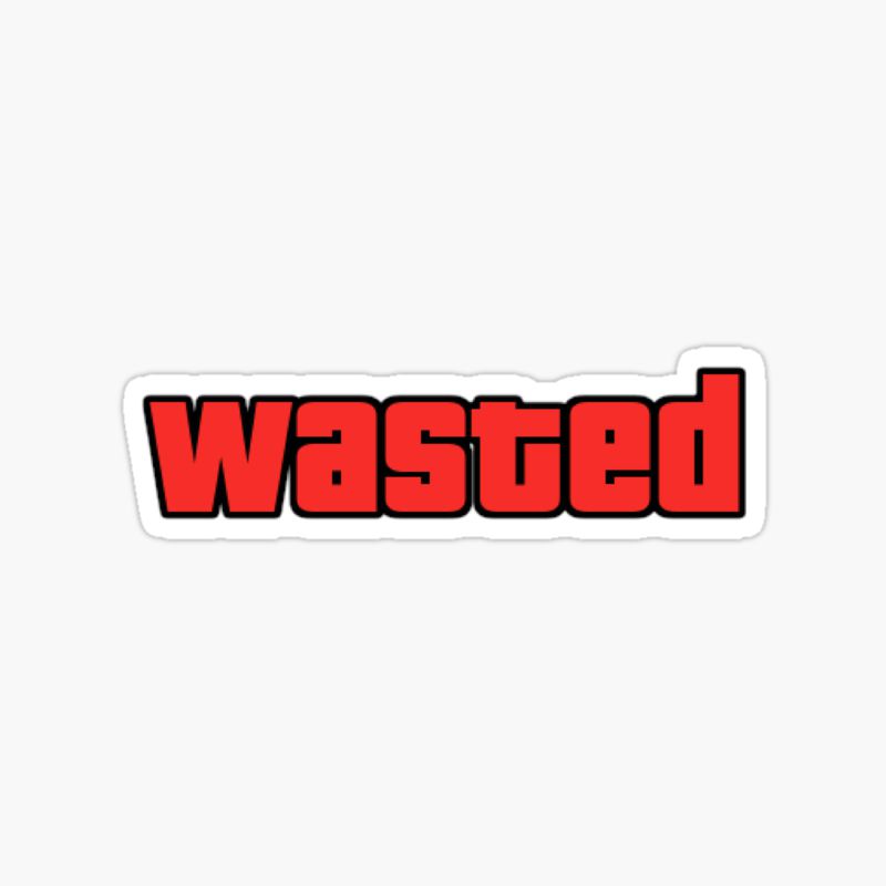 GTA Wasted red sticker