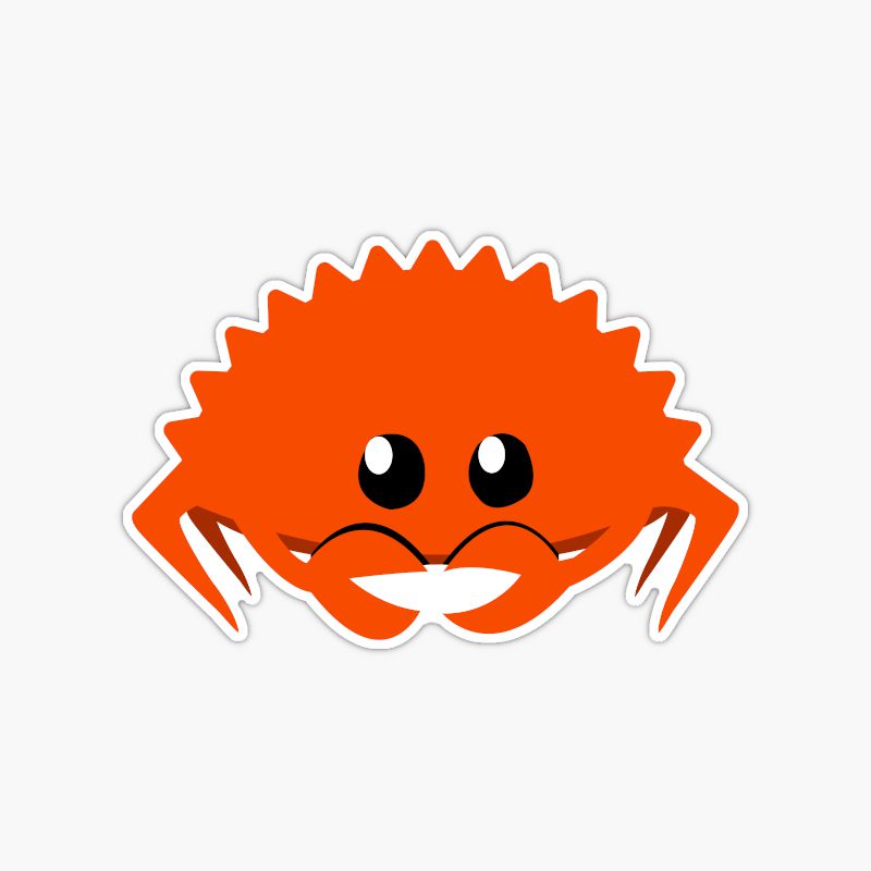 Ferris The Crab Rust lang mascot sticker
