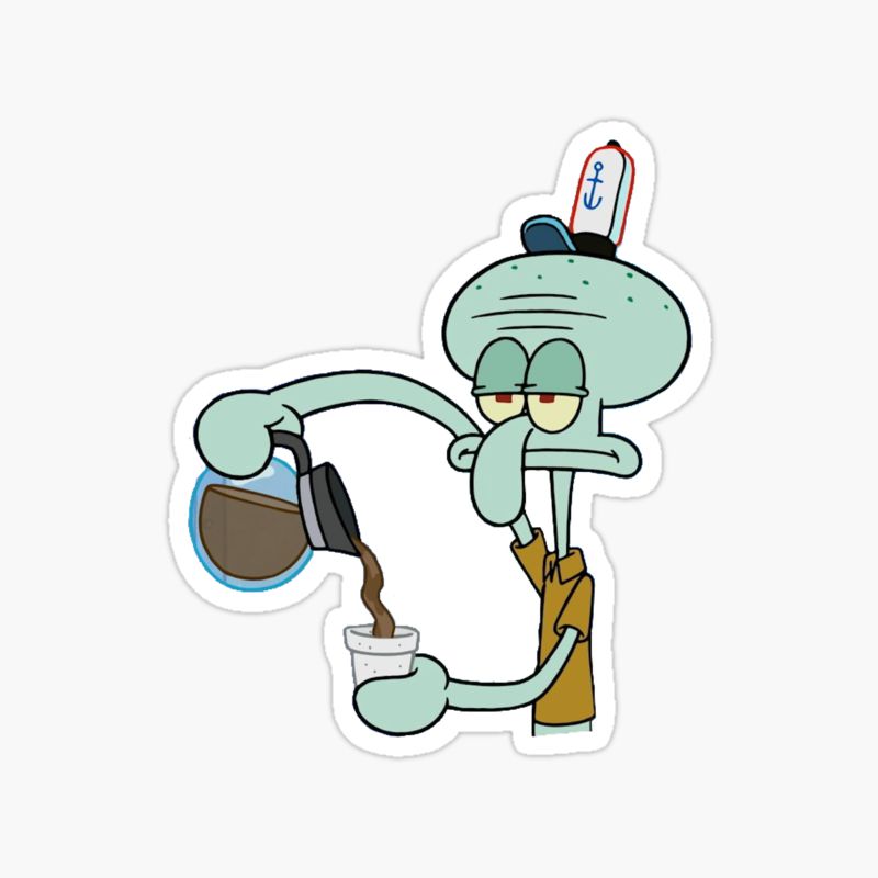 Squidward Coffee sticker