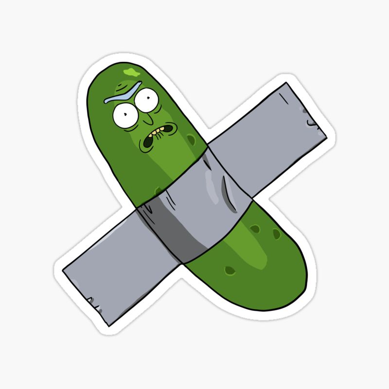 Pickle Rick duct tape sticker