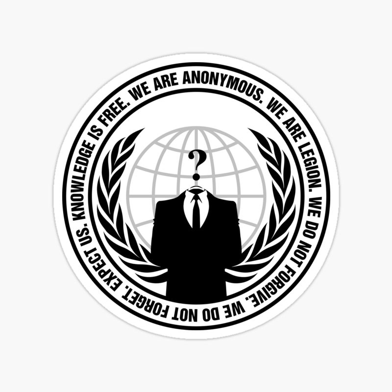 Anonymous Hackers Motto sticker