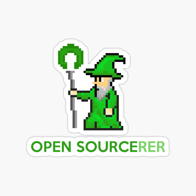 Open Sourcerer wizard sticker