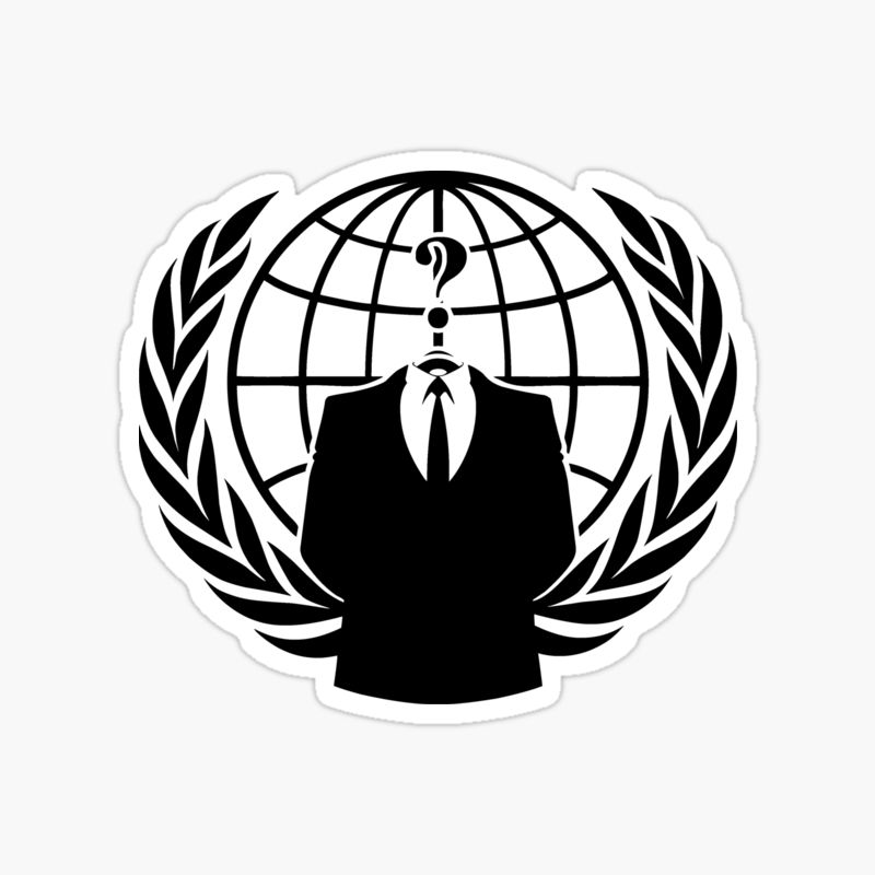 Anoymous hackers logo sticker