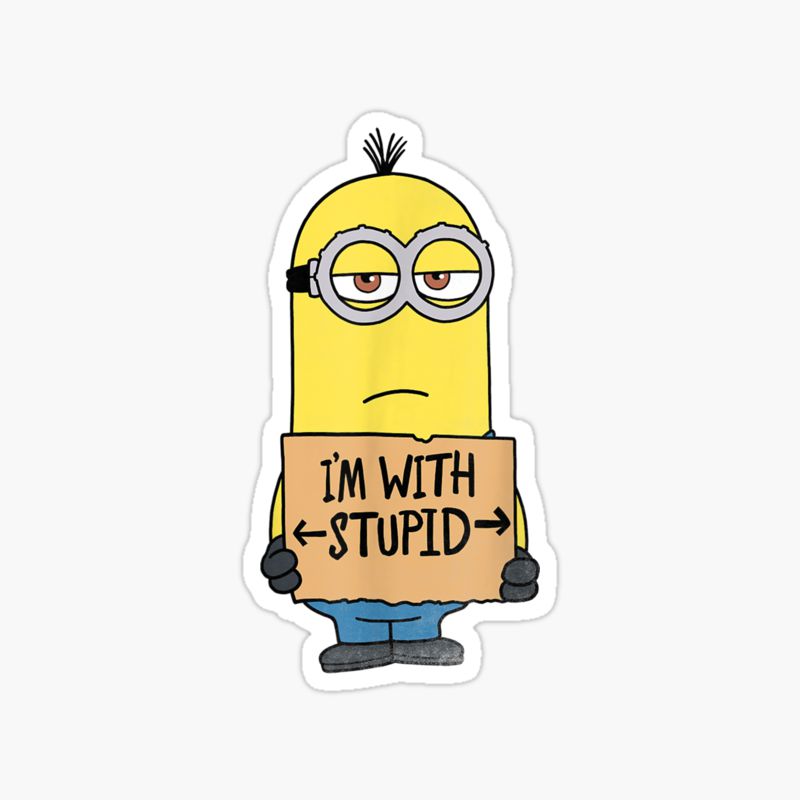 Minions I'm With Stupid sticker