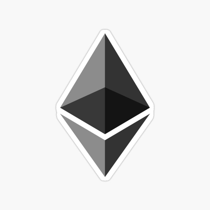 Ethereum Black Octahedron logo sticker