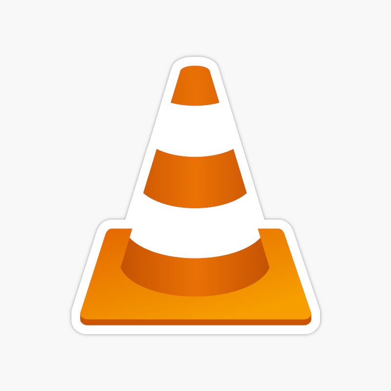 VLC media player cone logo sticker