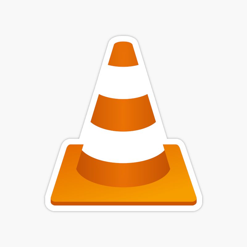 VLC media player cone logo sticker